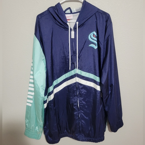 Mitchell & Ness Seattle Kraken Undeniable Full Zip Windbreaker Jacket